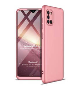 Microsonic Samsung Galaxy A31 Kılıf Double Dip 360 Protective Rose Gold