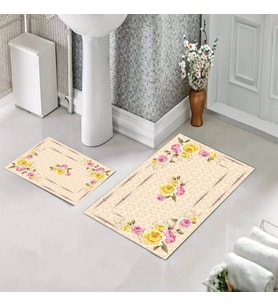 Banyo Halısı Ikili Klozet Takımı Kaymaz Tabanlı (60 xm x 100 cm + 40 cm x 60 cm) 
