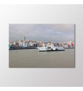 Arty Tablo Galata Kulesi ve Vapur Tablo (Karışık)