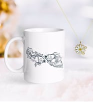BK Gift Kişiye Özel Sevgililer Günü Kupa ve Çift İsimli Papatya Kolye-120 (Model 1)