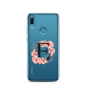 Pembe Çiçekli Harf Tasarım Süper Şeffaf Silikon Telefon Kılıfı Huawei Mate 20 Pr