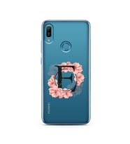 Pembe Çiçekli Harf Tasarım Süper Şeffaf Silikon Telefon Kılıfı Huawei Mate 20 Pr
