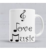 I Love Music Muziği Seviyorum Müzik Kupa Bardak Porselen