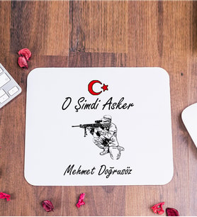Askere Hediye İsme Özel Mouse Pad