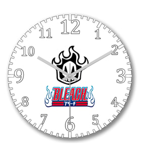 Bleach Logo Mavi Duvar Saati Bombeli Gercek Cam