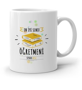 BK Gift Kişiye Özel En İyi Sınıf Öğretmeni Beyaz Kupa Bardak  6