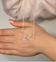 Else Silver Annem Yazılı Gümüş Sonsuzluk Kolye