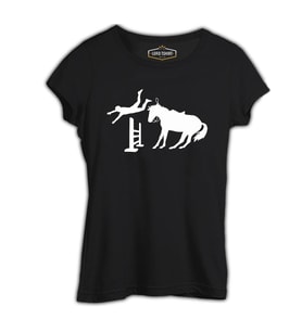 At 12 Siyah Kadın Tshirt