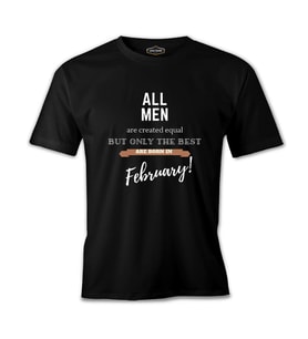 Best are Born in February Siyah Erkek Tshirt