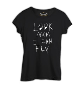 Travis Scott - Look Mom I can fly Siyah Kadın Tshirt