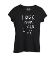 Travis Scott - Look Mom I can fly Siyah Kadın Tshirt