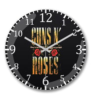 Guns N' Roses Duvar Saati Bombeli Gercek Cam
