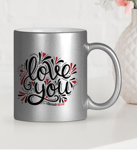 BK Gift Kişiye Özel Seni Seviyorum Gümüş Yaldızlı Kupa Bardak  6