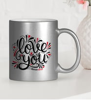 BK Gift Kişiye Özel Seni Seviyorum Gümüş Yaldızlı Kupa Bardak  6