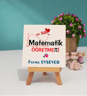 Mesajlı Matematik Öğretmeni Dekoratif Taş Baskı 