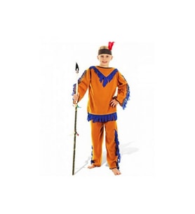 Kızılderili Erkek Çocuk Kostümü (Turuncu)