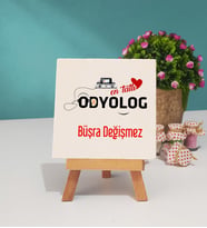 Mesajlı Odyolog Tasarımlı Kişiye Özel Odyolog Dekoratif Taş Baskı 