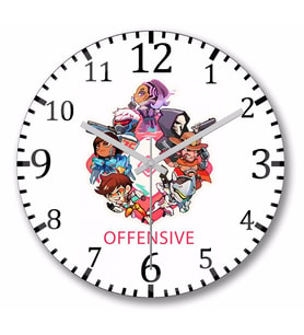 Overwatch  Offensive Duvar Saati Bombeli Gercek Cam