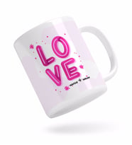 BK Gift Kişiye Özel Love Tasarımlı Beyaz Kupa Bardak-5