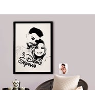 BK Gift Kişiye Özel İsimli Sevgililer Silüet Kanvas Tablo 70x100cm-1A