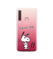 Snoopy Tasarımlı Süper Şeffaf Silikon Telefon Kılıfı Samsung A9 (2018)  