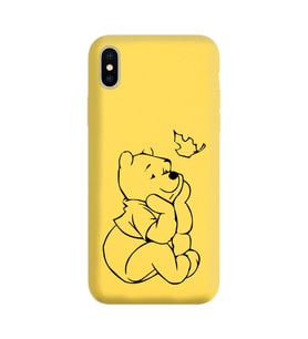Iphone Xs Max Çizgi Tasarımlı Sarı Lansman Telefon Kılıfı