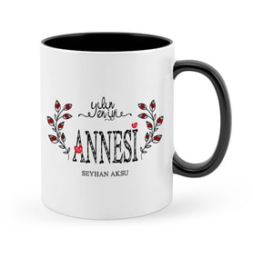 BK Gift Kişiye Özel Yılın En İyi Annesi Siyah Kupa Bardak  3