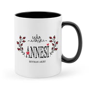 BK Gift Kişiye Özel Yılın En İyi Annesi Siyah Kupa Bardak  3