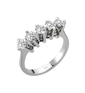 Sirius G Renk 0,90 Karat Pırlanta 5 Taş Yüzük 0715R0126