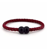 MIKNATISLI BORDO SİYAH DERİ ERKEK BİLEKLİK BT166
