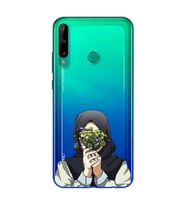 Kapalı Çiçekli Kız Tasarımlı Süper Şeffaf Silikon Telefon Kılıfı Huawei P40 Lite