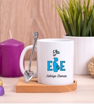 Ebe Ahşap Altlıklı Beyaz Kupa Bardak