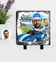 BK Gift Kişiye Özel Bay Rallici Karikatürlü Dekoratif Doğal Taş  1