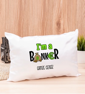 Bankacı Dikdörtgen Saten Yastık (Beyaz)