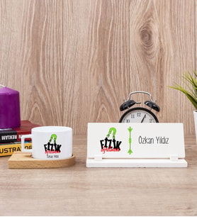 Fizik Öğretmeni Fincan ve Masa İsimliği Hediye Seti