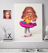 BK Gift Kişiye Özel Kız Çocuk Karikatürlü Kanvas Tablo 70x100cm-11