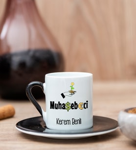 Muhasebeci Siyah Türk Kahvesi Fincanı