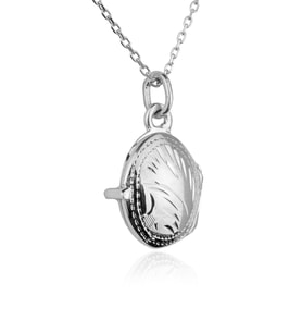 Oval Kolye - Gümüş Rengi
