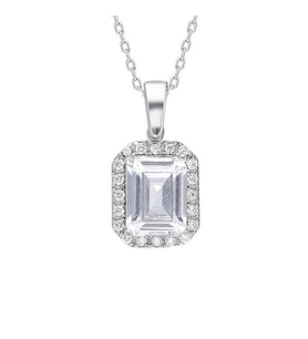 925 Ayar Gümüş Starlight Diamond Pırlanta Kare Baget Tektaş Kolye