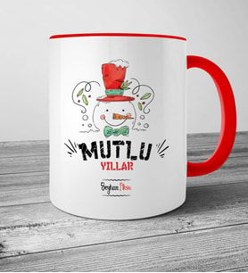 BK Gift Kişiye Özel Mutlu Yıllar Kırmızı Kupa Bardak  1