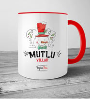 BK Gift Kişiye Özel Mutlu Yıllar Kırmızı Kupa Bardak  1