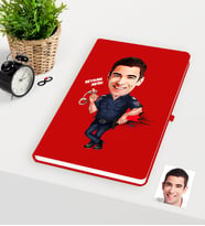 BK Gift Kişiye Özel Bay Polis Karikatürlü Kırmızı Defter - 2