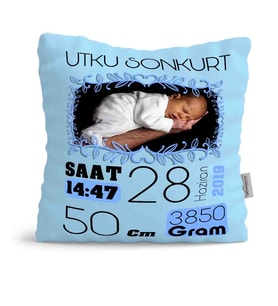 BK Gift Kişiye Özel Çocuklar Mavi Yastık 57849