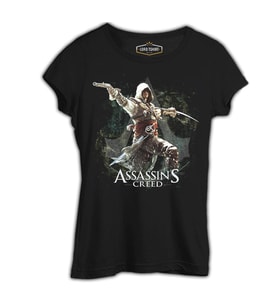 Assassin's Creed 3 Siyah Kadın Tshirt