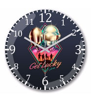 Movie Daft Punk Get Lucky Duvar Saati Bombeli Gercek Cam