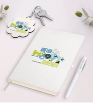 BK Gift Kişiye Özel Üretim Mühendisi Beyaz Defter Kalem ve Anahtarlık Hediye Seti-1 (Model 1)