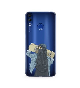 Kaykay Kız Tasarım Süper Şeffaf Silikon Telefon Kılıfı Huawei Honor 8C 