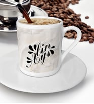 BK Gift Kişiye Özel Mermer Desenli Türk Kahvesi Fincanı  6