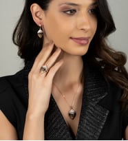 Gümüş Zirkon Taşlı Leopar Tasarım Abiye Günlük Set (Rose)