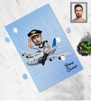 Kişiye Özel Pilot Karikatürlü A4 99 Parça Puzzle Bay-5